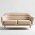 Designer tweed bank in beige afmeting 180 x 85 x 75cm voor woonkamer