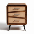 Nachtkastje van hout met drie lades en retro design 45 x 40 x 60cm