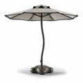 Parasol met een ronde voet en een aluminium frame in taupe 200 x 200 x 250cm